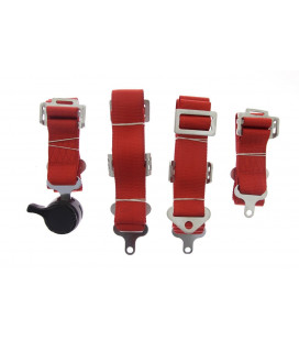 Racing seat belts 4p 2" Red - Quick