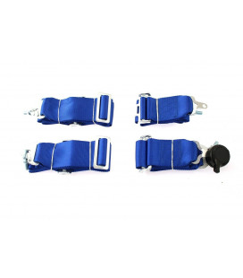 Racing seat belts 4p 3" Blue - Quick