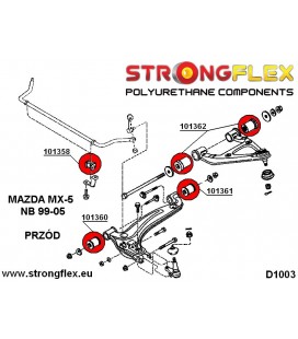 106135A: Front suspension polyurethane bush kit SPORT