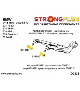 036232A: Rear trailing arm bush kit eccentric SPORT