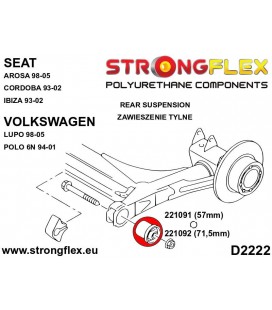 221091A: Rear beam bush 57mm SPORT