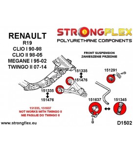 156079B: Front suspension bush kit