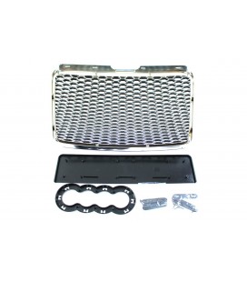 Bamperio grotelės AUDI A6 C6 RS-STYLE (chrominės juodos) (09-11)