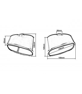 Exhaust Pipe End 150x85mm input 66mm BMW X5