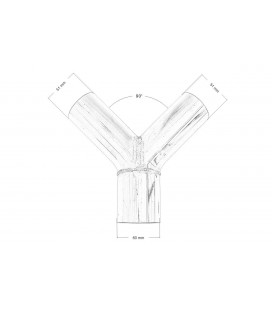 Exhaust tee 90st 51/60mm 304SS