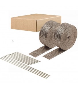 Exhaust Wrap Titanium Kit DEI - 2szt. 5cm x 15m +locking ties