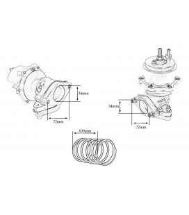 External WasteGate TurboWorks 34mm 0,5 Bar Blue