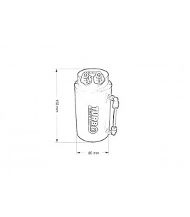 Oil catch tank 0.7L 10mm TurboWorks Black