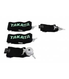 Racing seat belts 4p 3" Black - Takata Replica