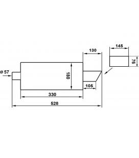 Rear Muffler TurboWorks 76x148mm inlet 57mm