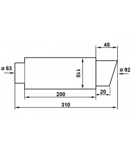 Rear Muffler TurboWorks 90mm inlet 63,5mm