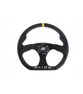 Steering wheel SLIDE 350mm offset:25mm Leather Yellow