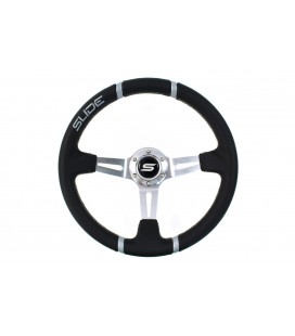 Steering wheel SLIDE 350mm offset:80mm Leather Silver