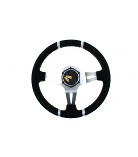 Steering wheel SLIDE 350mm offset:80mm Suede Silver