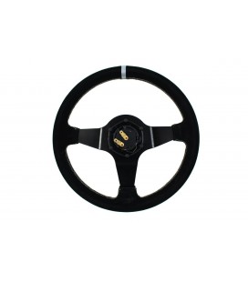 Steering wheel SLIDE 350mm offset:80mm Suede Silver Strip