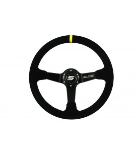 Steering wheel SLIDE 350mm offset:80mm Suede Yellow Strip