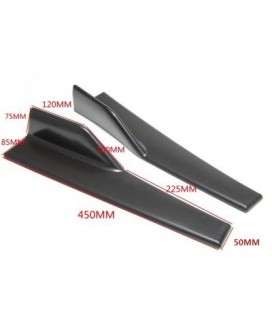 Universal Black Side Skirt Rocker Splitters Winglet Wings Canard Diffuser Type 2 45CM