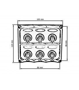 Switch Panel 12V SPSTON-OFFx6, 3B 15A IP68