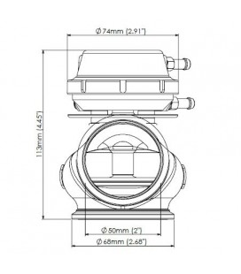 Turbosmart External Wastegate 50MM 1,0 Bar Pro-Gate Lite Black