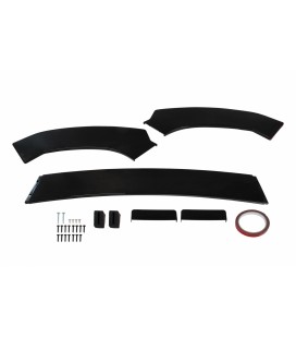 Universal front bumper splitter gloss black 3pcs.