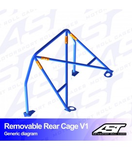 Roll Bar AUDI A4 / S4 (B5) 4-doors Sedan FWD REMOVABLE REAR CAGE V1