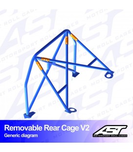 Roll Bar AUDI A4 / S4 (B5) 4-doors Sedan Quattro REMOVABLE REAR CAGE V2