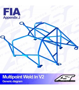 Roll Cage AUDI 100/200 (C3 Typ44 ) 4-doors Sedan Quattro MULTIPOINT WELD IN V2