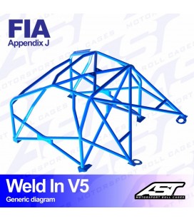 Roll Cage AUDI 100/200 (C3 Typ44 ) 4-doors Sedan Quattro WELD IN V5