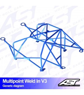 Roll Cage AUDI A3 / S3 (8P) 3-doors Hatchback Quattro MULTIPOINT WELD IN V3