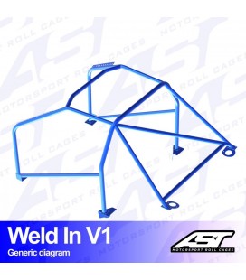 Roll Cage AUDI A3 / S3 (8P) 3-doors Hatchback Quattro WELD IN V1