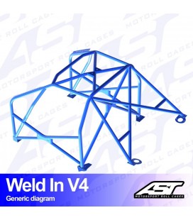 Roll Cage AUDI A4 / S4 (B5) 4-doors Sedan FWD WELD IN V4