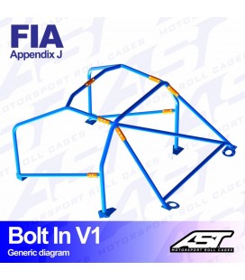 Roll Cage AUDI A4 / S4 (B5) 4-doors Sedan Quattro BOLT IN V1