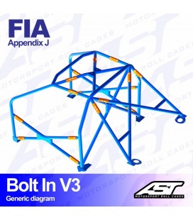 Roll Cage AUDI A4 / S4 (B5) 4-doors Sedan Quattro BOLT IN V3