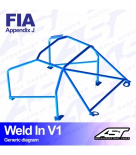 Roll Cage AUDI A4 / S4 (B5) 4-doors Sedan Quattro WELD IN V1