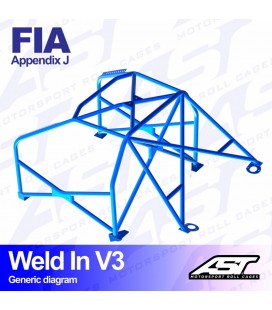 Roll Cage AUDI Coupe (B2) 2-doors Coupe FWD WELD IN V3