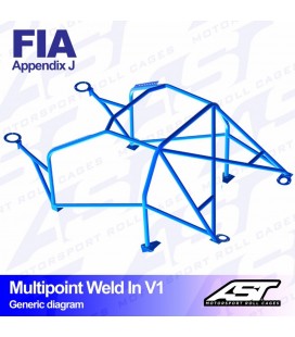 Roll Cage AUDI Coupe (B2) 2-doors Coupe Quattro MULTIPOINT WELD IN V1