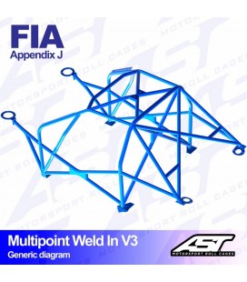 Roll Cage AUDI Coupe (B2) 2-doors Coupe Quattro MULTIPOINT WELD IN V3