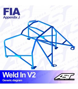 Roll Cage AUDI Coupe (B2) 2-doors Coupe Quattro WELD IN V2