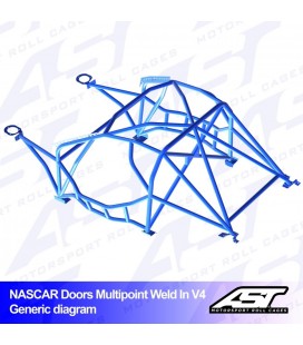 Roll Cage BMW (E30) 3-Series 4-doors Sedan AWD MULTIPOINT WELD IN V4 NASCAR-door