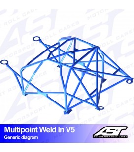 Roll Cage BMW (E30) 3-Series 4-doors Sedan RWD MULTIPOINT WELD IN V5