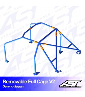 Roll Cage BMW (E36) 3-Series 4-doors Sedan RWD REMOVABLE FULL CAGE V2