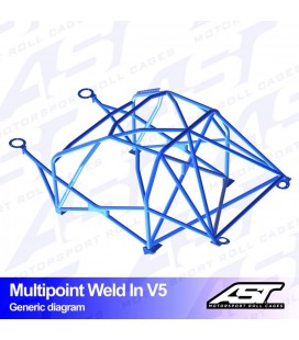 Roll Cage BMW (E46) 3-Series 3-doors Compact RWD MULTIPOINT WELD IN V5