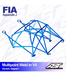 Roll Cage CITROËN Xsara (Phase 1/2 ) 3-doors Hatchback MULTIPOINT WELD IN V4