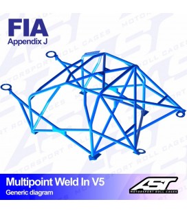 Roll Cage FIAT Cinquecento (Type 170) 3-doors Hatchback MULTIPOINT WELD IN V5