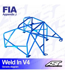 Roll Cage FIAT Punto (Type 188) 3-doors Hatchback FWD WELD IN V4