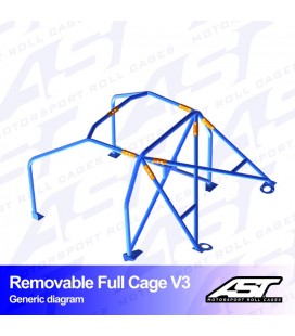 Roll Cage HONDA Civic (FN) 3-doors Hatchback REMOVABLE FULL CAGE V3