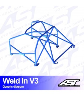 Roll Cage MAZDA RX-8 (SE3P) 4-doors Coupe WELD IN V3