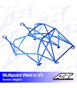 Roll Cage NISSAN Silvia (S13) 3-doors Hatchback MULTIPOINT WELD IN V3