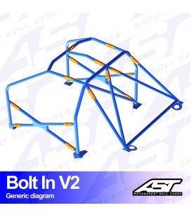 Roll Cage PEUGEOT 106 (Phase 1/2) 3-doors Hatchback BOLT IN V2