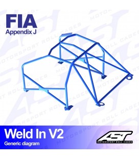 Roll Cage PEUGEOT 306 (Phase 1/2) 3-doors Hatchback WELD IN V2